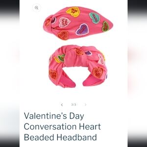 NWT Beaded Conversation Heart Valentine's Day Headband.